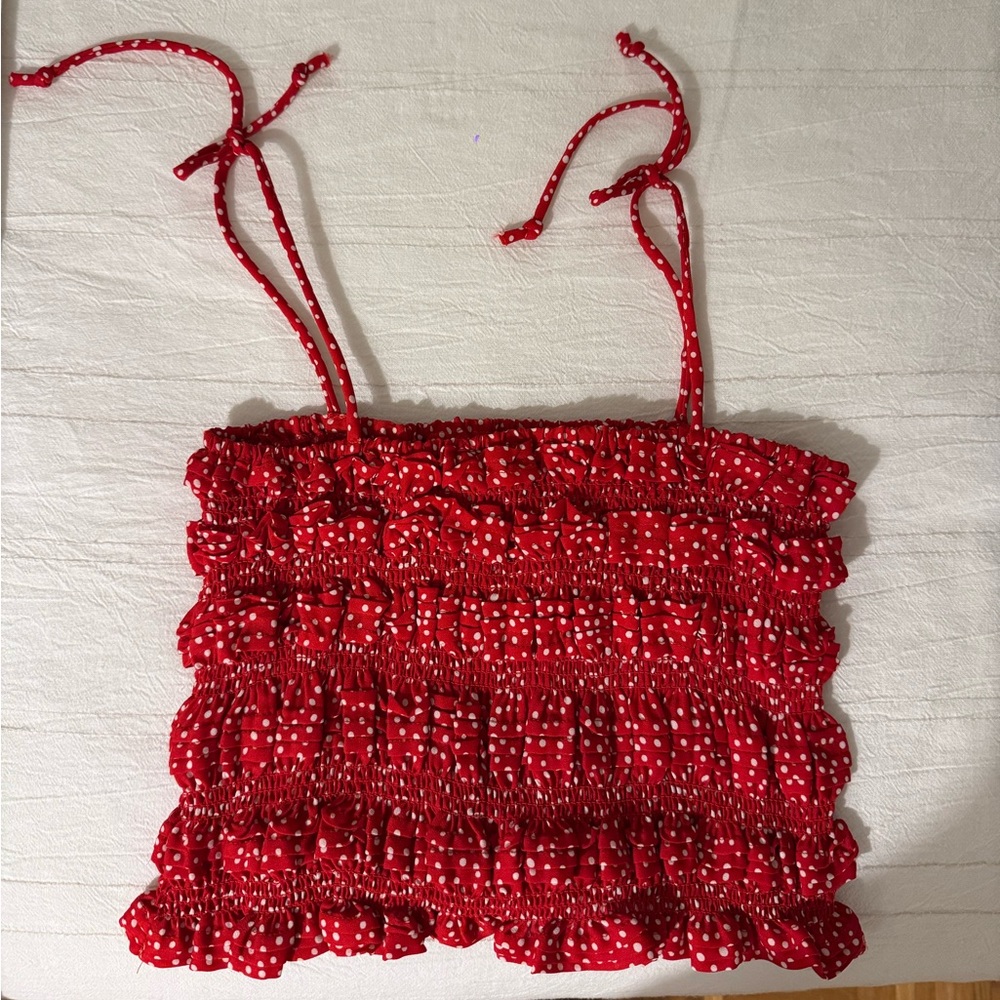 Red Polka Dot Top